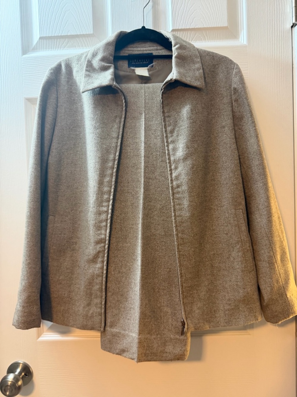 Vintage SomeWhere Neutral Taupe Wool-Blend Zip Jacket